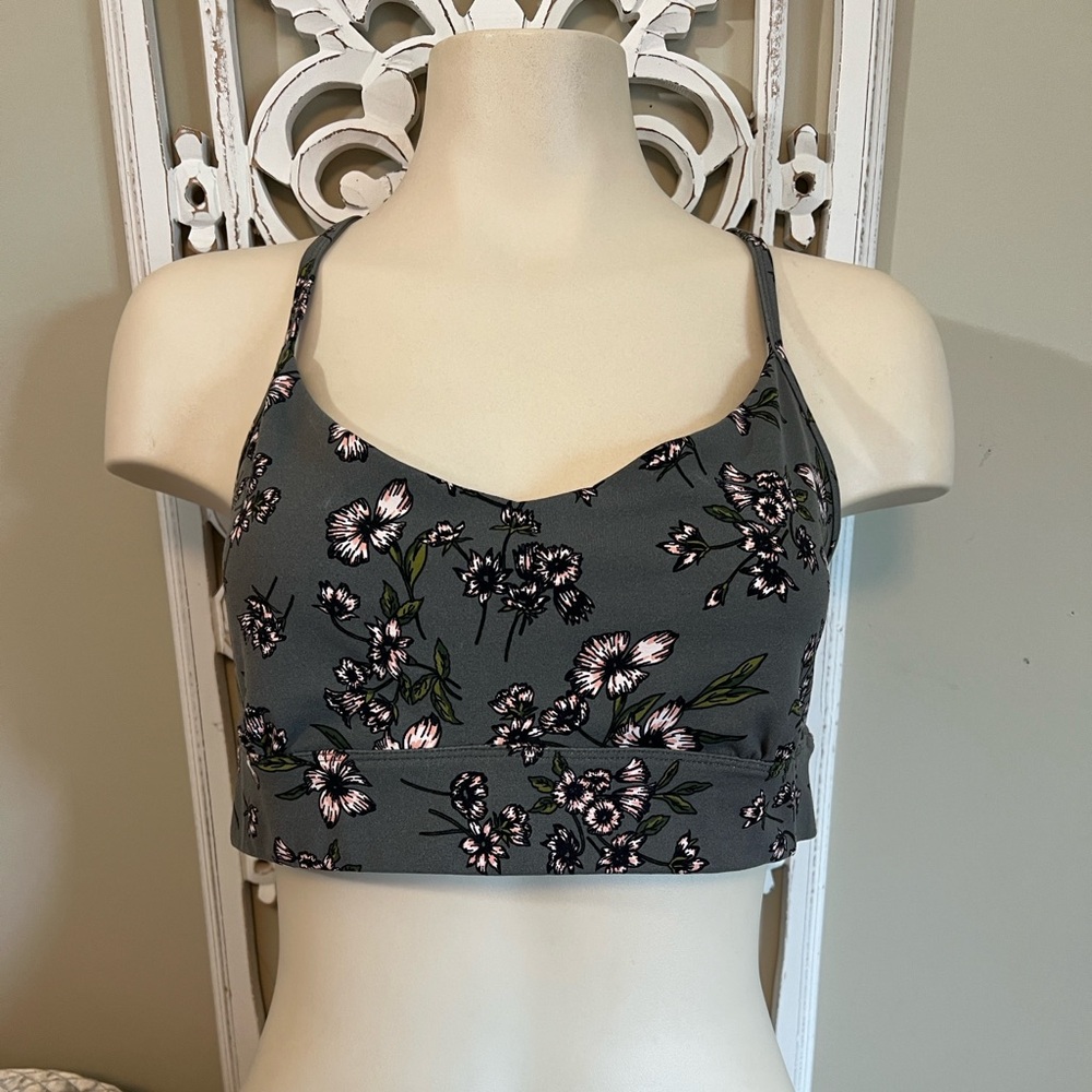 Askya Floral Gray Sports Bra